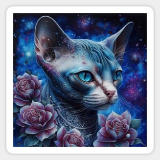 Blue Galaxial Sphynx Sticker